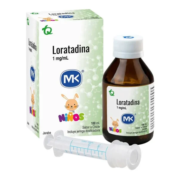 Jarabe Loratadina 1 Mg/Ml Mk Con Jeringa Dosificadora Frasco X 100 Ml.